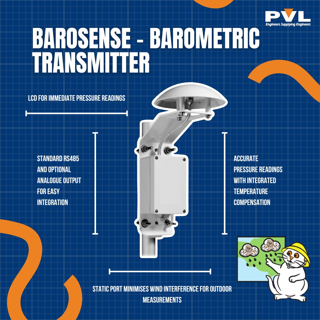 pvllimited's tweet photo. 🚨 Calling all weather wizards and altitude adventurers! 🌪️✨

Say hello to BAROsense – the ultimate barometric pressure transmitter from SENSECA!  https://t.co/LQb6sIJcJa

#TechTuesday #BarometricGoals #Precision https://t.co/9FDOMa20Td