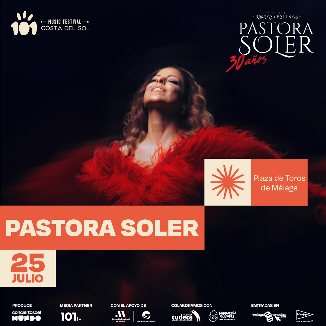 101 MUSIC FESTIVAL (@101musicfest) on Twitter photo Comienzan las primeras confirmaciones del #101MF ‘25, y lo hacemos a lo grande con <a href="/PastoraSoler/">Pastora Soler</a> 🎉💖
El próximo 25 de julio estará en la Plaza de toros de Málaga”✨ 🌹
Las entradas podrán adquirirse desde hoy a las 12:00h, en malagaentradas.com y en El Corte Inglés. Comienzan las primeras confirmaciones del #101MF ‘25, y lo hacemos a lo grande con <a href="/PastoraSoler/">Pastora Soler</a> 🎉💖
El próximo 25 de julio estará en la Plaza de toros de Málaga”✨ 🌹
Las entradas podrán adquirirse desde hoy a las 12:00h, en malagaentradas.com y en El Corte Inglés.