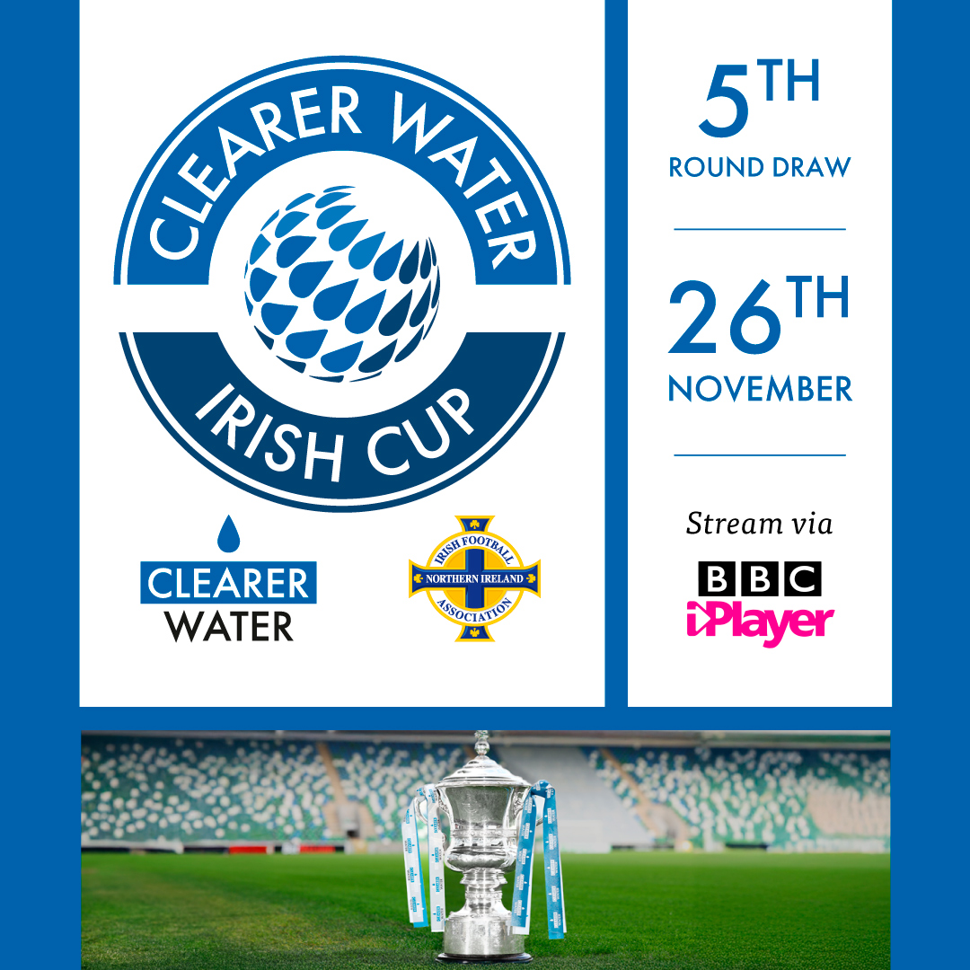 Clearer Water (@clearerwater) on Twitter photo We’re very excited for today’s Clearer Water Irish Cup 5th Round Draw! Tune in live on BBC iPlayer at 12:30 to catch all the action. Don’t miss out!
<a href="/IrishFA/">Irish FA</a> <a href="/BBCSPORTNI/">BBC SPORT NI</a> <a href="/BBCiPlayer/">BBC iPlayer</a> #irishcup #waterthathelpspeople We’re very excited for today’s Clearer Water Irish Cup 5th Round Draw! Tune in live on BBC iPlayer at 12:30 to catch all the action. Don’t miss out!
<a href="/IrishFA/">Irish FA</a> <a href="/BBCSPORTNI/">BBC SPORT NI</a> <a href="/BBCiPlayer/">BBC iPlayer</a> #irishcup #waterthathelpspeople