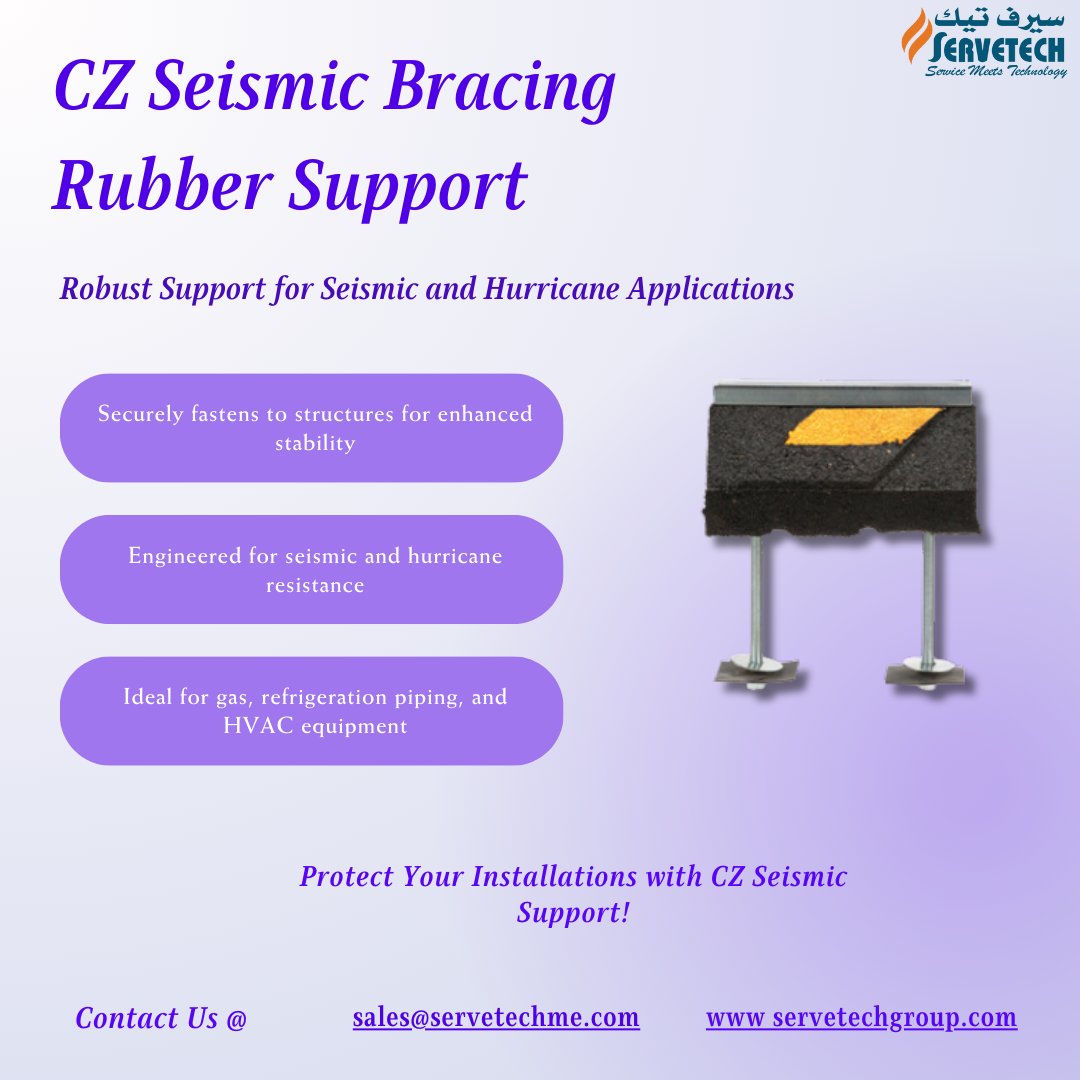 Servetech_'s tweet image. 🌟 CZ Seismic Bracing Support
✔️ Reliable support for gas pipes, HVAC, &amp;amp; more
✔️ Hurricane-resistant &amp;amp; seismic-ready
✔️ Perfect for roofing materials
Stay strong in tough conditions with CZ Seismic Series!
#SeismicBracing #Construction #DubaiProjects #HVACSupport