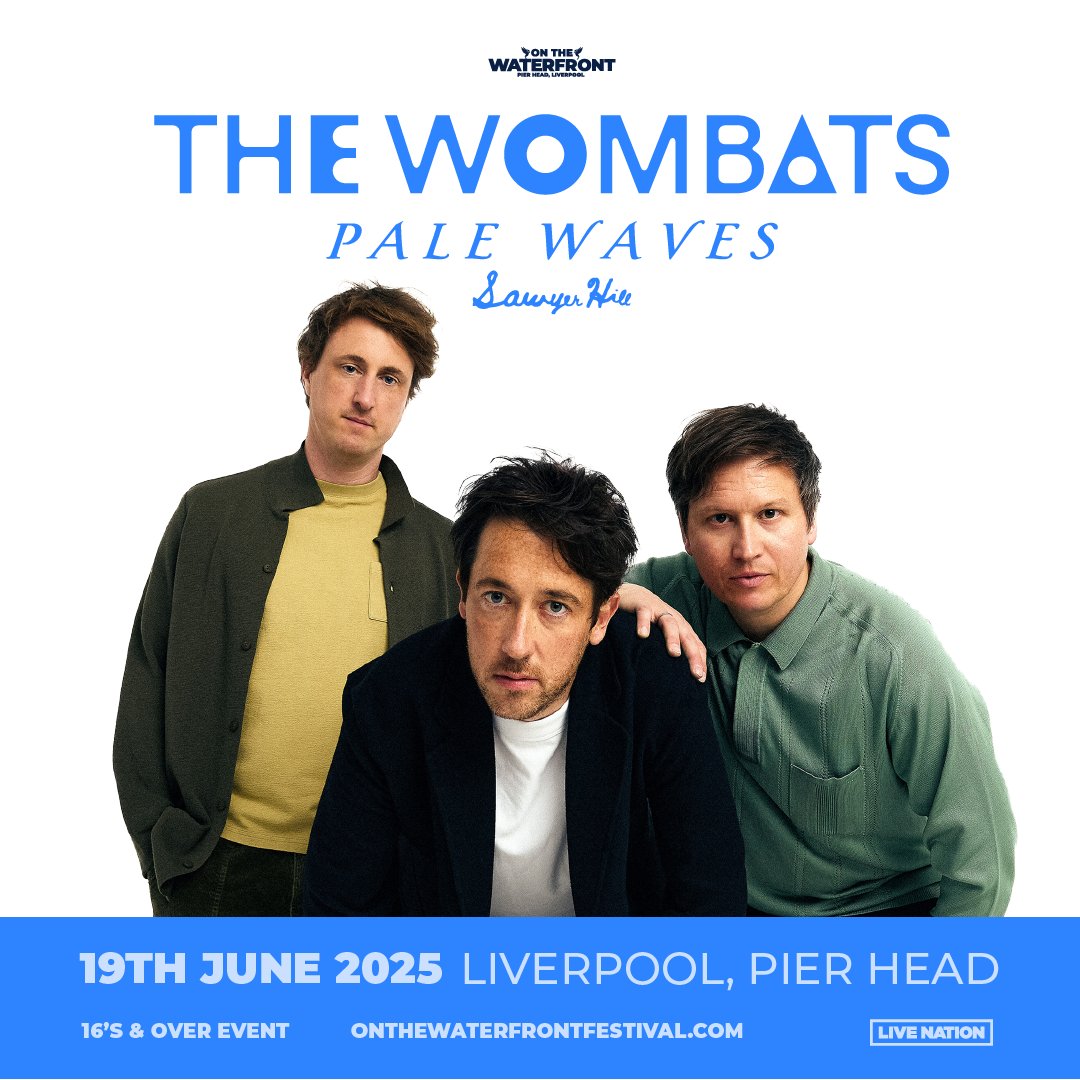 The WOMBATS (@thewombats) on Twitter photo Liverpool! so excited to announce that we’re playing a huge hometown show, 19th June 2025 at the Pier Head! Sign up for first access to presale tickets: Presale tickets are on sale 10am (GMT) this Wednesday 27th November. GS:Friday 10am (GMT). onthewaterfrontfestival.com/wombats <a href="/palewaves/">PALE WAVES</a> Liverpool! so excited to announce that we’re playing a huge hometown show, 19th June 2025 at the Pier Head! Sign up for first access to presale tickets: Presale tickets are on sale 10am (GMT) this Wednesday 27th November. GS:Friday 10am (GMT). onthewaterfrontfestival.com/wombats <a href="/palewaves/">PALE WAVES</a>