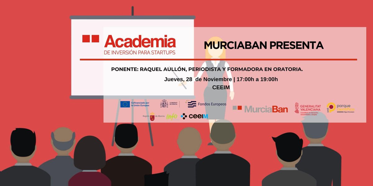 CeeiMurcia's tweet photo. 🎓 ¿Listos para un nuevo taller de nuestra Academia de Inversores?

🎙️ Dale una vuelta por completo a la hora de exponer tu proyecto ante inversores con todo lo que te vamos a enseñar este jueves en otro taller de la Academia @Murciaban 

🔗 https://t.co/AWj5Nhu4zg https://t.co/djDyGNTAB6