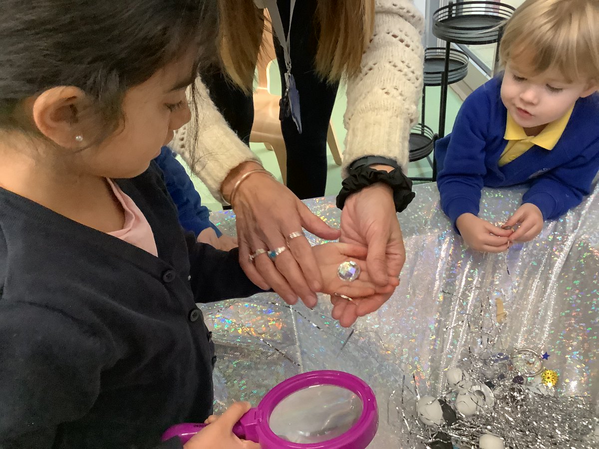 ElccHouston's tweet photo. This morning the children in small world area continued their curiosity  about space . With Mrs Pollock the children explored size,  counting to 10 and different planets. https://t.co/E6YRmlTNwO