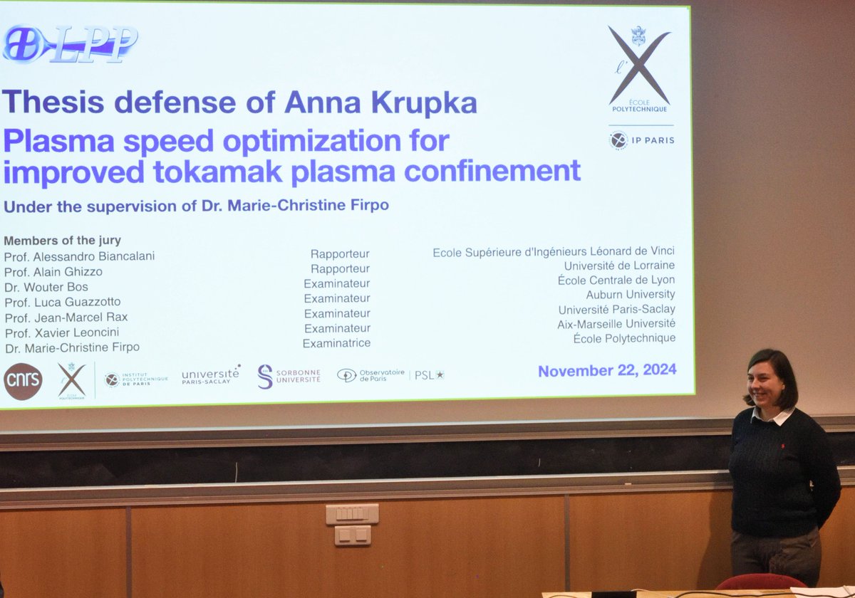 Laboratoire de Physique des Plasmas (@labphysplasmas) on Twitter photo Félicitations à Anna Krupka pour la soutenance de sa thèse au <a href="/LabPhysPlasmas/">Laboratoire de Physique des Plasmas</a> - <a href="/Polytechnique/">École polytechnique</a> Félicitations à Anna Krupka pour la soutenance de sa thèse au <a href="/LabPhysPlasmas/">Laboratoire de Physique des Plasmas</a> - <a href="/Polytechnique/">École polytechnique</a>