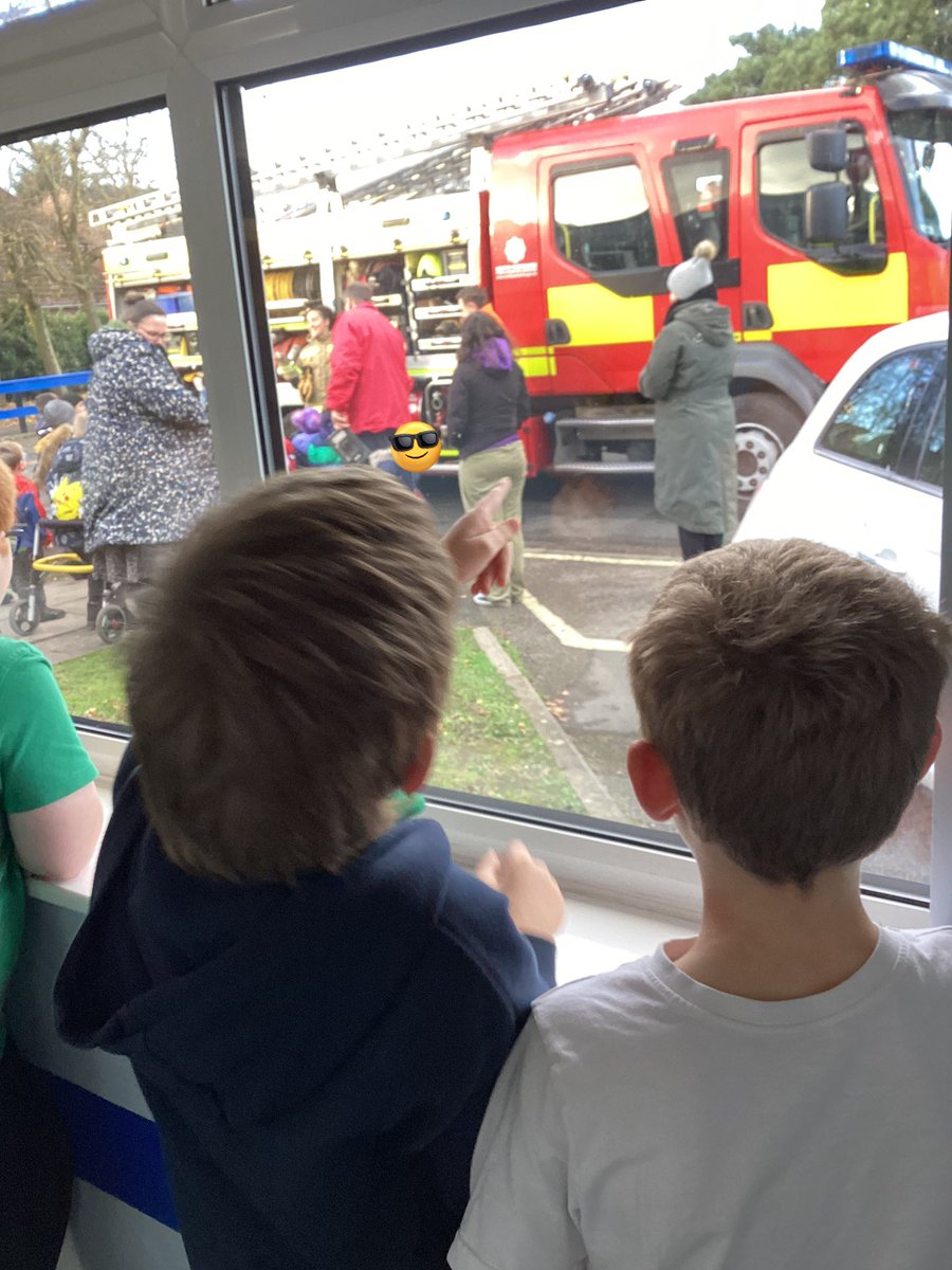 We got a sneaky look at the fire engine on the way to PE!