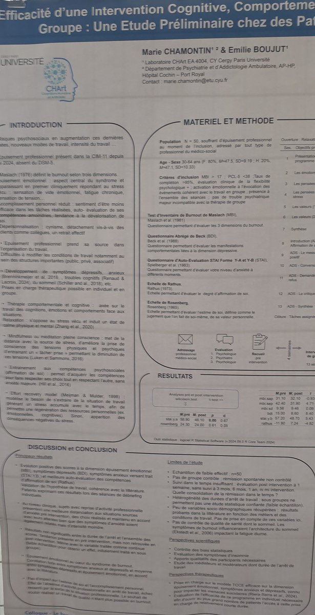 Eric de Saint Léger (@e_desaintleger) on Twitter photo Colloque sur le burnout dans différents contextes
Une diffusion des travaux de recherche par les posters 👏
<a href="/InspeVersailles/">INSPÉ de l'académie de Versailles</a>
<a href="/UniversiteCergy/">CY Cergy Paris Université</a> Colloque sur le burnout dans différents contextes
Une diffusion des travaux de recherche par les posters 👏
<a href="/InspeVersailles/">INSPÉ de l'académie de Versailles</a>
<a href="/UniversiteCergy/">CY Cergy Paris Université</a>