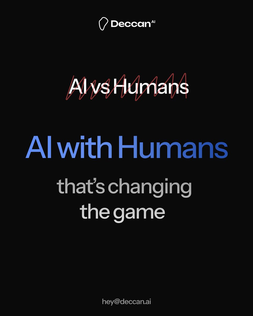 Deccan_AI's tweet image. AI vs. Humans? That’s the wrong question

It’s AI with Humans that’s changing the game

In the world of outsourcing, the old debate about whether AI will replace humans misses the point entirely. 

The future isn’t about choosing one—it’s about leveraging both to drive unmatched…