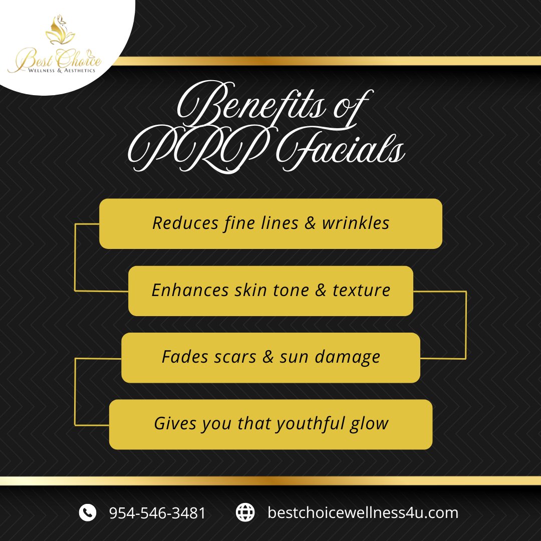 BWellness4u's tweet photo. ✨ Glow Naturally with PRP Facials! ✨

Uncover radiant skin with the transformative power of PRP facials! Here's why everyone is loving this treatment:
✅ Reduces fine lines &amp; wrinkles
✅ Enhances skin tone &amp; texture
✅ Fades scars &amp; sun damage
✅ Gives you that youthful glow https://t.co/urEsg7ZgjN