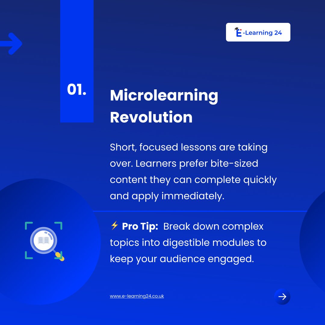 e_learning_24's tweet image. The e-learning industry is evolving rapidly! Here are the hottest trends to watch out for and pro tips to stay ahead.
Drop us a message to get started! #TrendingNow #ElearningTrends #DigitalEducation #ContentCreatorTips #Elearning24