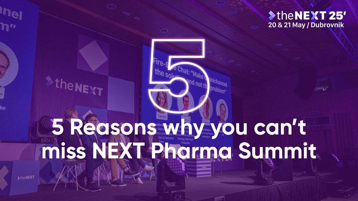 &gt;NEXT 25' Dubrovnik - 5 Reasons why you can’t miss NEXT 🚨&gt;

1️⃣ Access to op industry experts
2️⃣ Insights into cutting-edge technology
3️⃣ Unmatched networking opportunities
4️⃣ Strategies to drive patient-centric innovation
5️⃣ The chance to be a part of pharma’s future