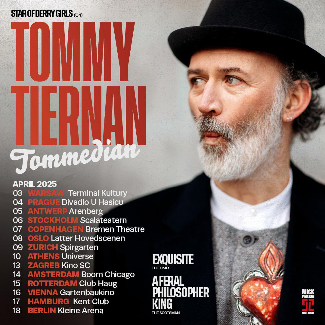 Tommy Tiernan (@tommedian) on Twitter photo πͺπΊ ππ¨π₯π’π£πππ‘ π§π’π¨π₯ - ππ¨π¦π§ ππ‘π‘π’π¨π‘πππ
ππΌ Tommy is bringing his brand new βtommedianβ show to Europe this April!
ποΈ Pre-sale tomorrow, Wednesday 27th November, at 10AM EST using code TOMMY.
β° General sale at 10AM EST, Thursday 28th November.
ποΈ Tickets πͺπΊ ππ¨π₯π’π£πππ‘ π§π’π¨π₯ - ππ¨π¦π§ ππ‘π‘π’π¨π‘πππ
ππΌ Tommy is bringing his brand new βtommedianβ show to Europe this April!
ποΈ Pre-sale tomorrow, Wednesday 27th November, at 10AM EST using code TOMMY.
β° General sale at 10AM EST, Thursday 28th November.
ποΈ Tickets