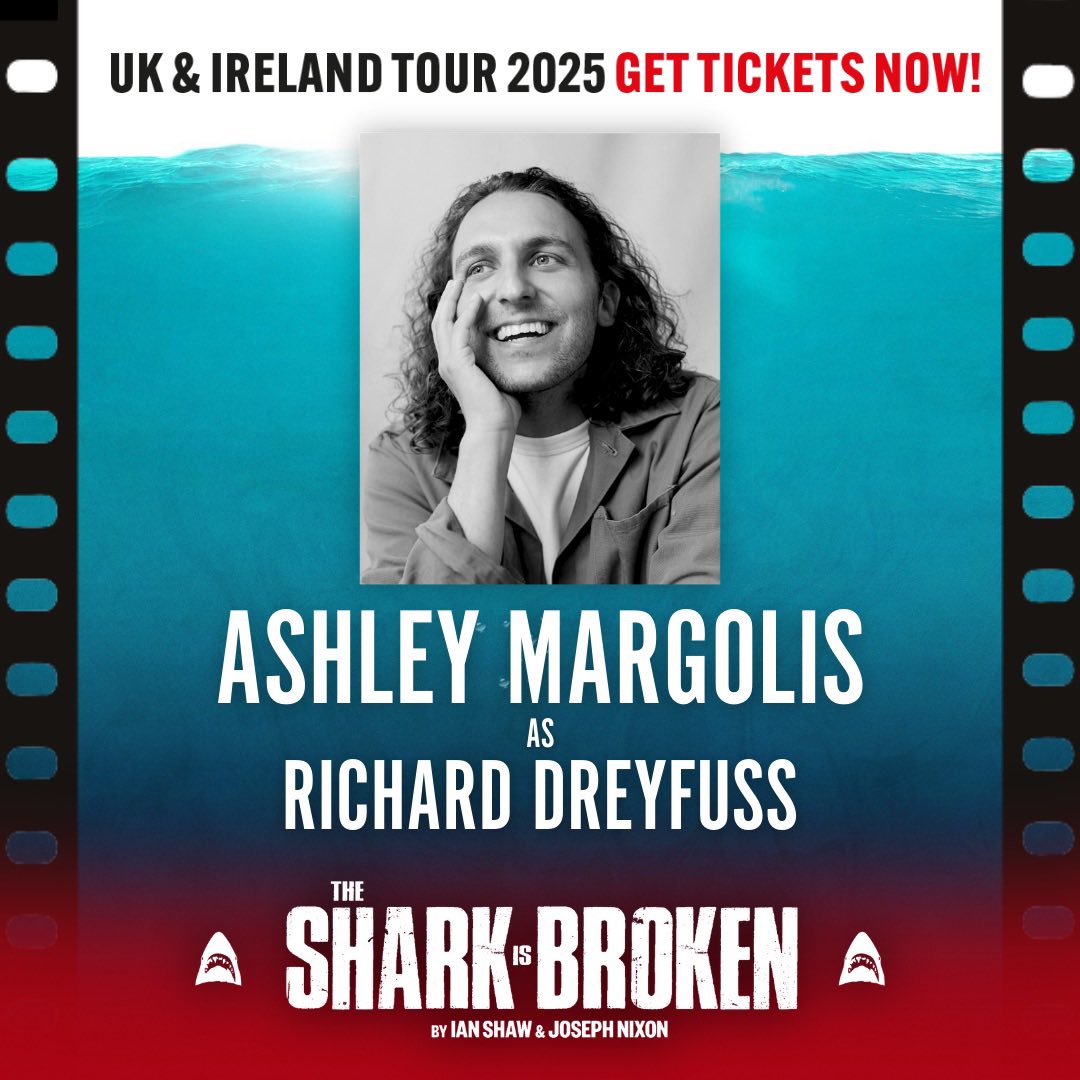 CAST ANNOUNCEMENT - UK &amp; Ireland Tour 2025 🦈⚙️

✨ Ian Shaw returns to the role of his father, Robert Shaw
✨ Dan Fredenburgh as Roy Scheider
✨ Ashley Margolis as Richard Dreyfuss

🎟️ Book here: thesharkisbroken.com 

#TheSharkIsBroken #CastAnnouncement