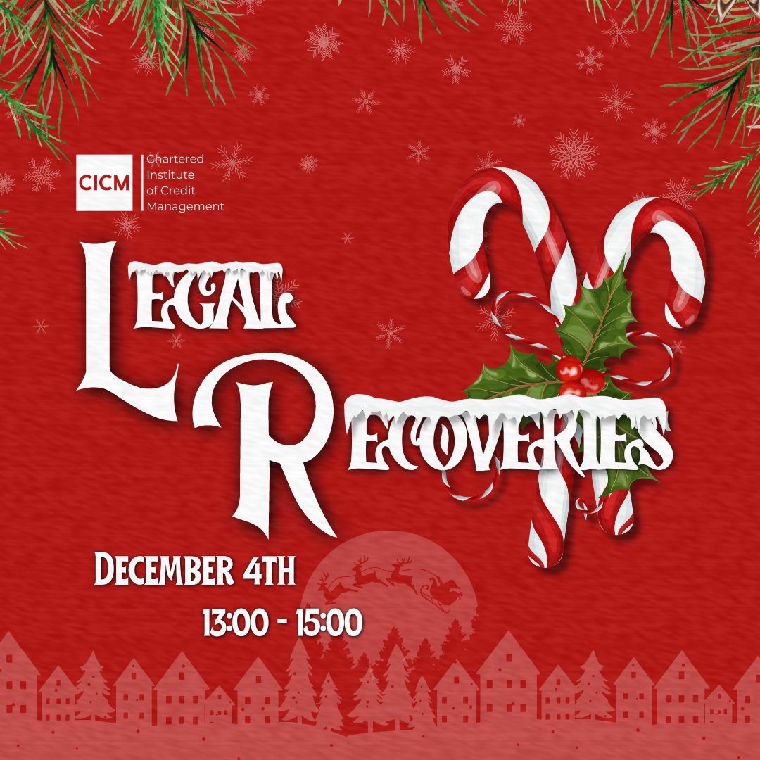 What are you waiting for? Book your space on the FINAL training session on Legal Recoveries for 2024 and prepare your teams for what is to come in the new year.

Book your place👉 bit.ly/3v4Syfe

#cicm #creditmanagement #creditrisk #legalrecoveries #debtcollections