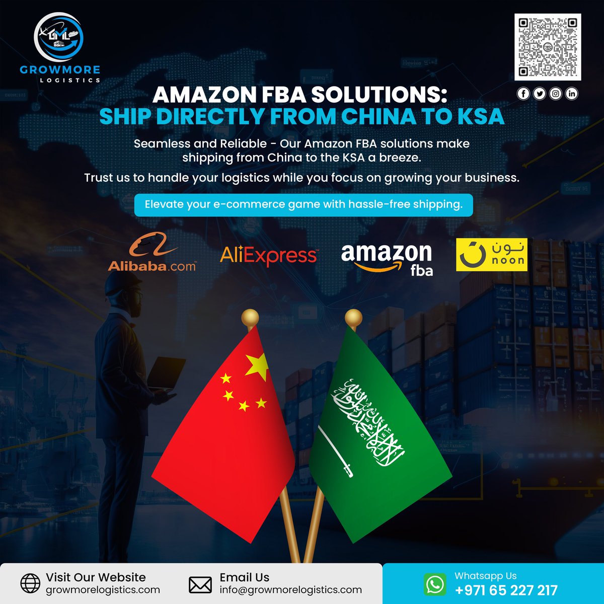 growmore_logist's tweet photo. Now Ship Directly From China to Amazon KSA❕
Sea Freight | Air Freight | All Included | DDP

📧info@growmorelogistics.com
🌐 https://t.co/uDb1FQ7D42

#GrowMoreLogistics #GML #Ecommerce #Amazon #Noon #Shopify #Mojito #WooCommerce #Delivery #China #GCC #KSA https://t.co/PywDGlNw4j