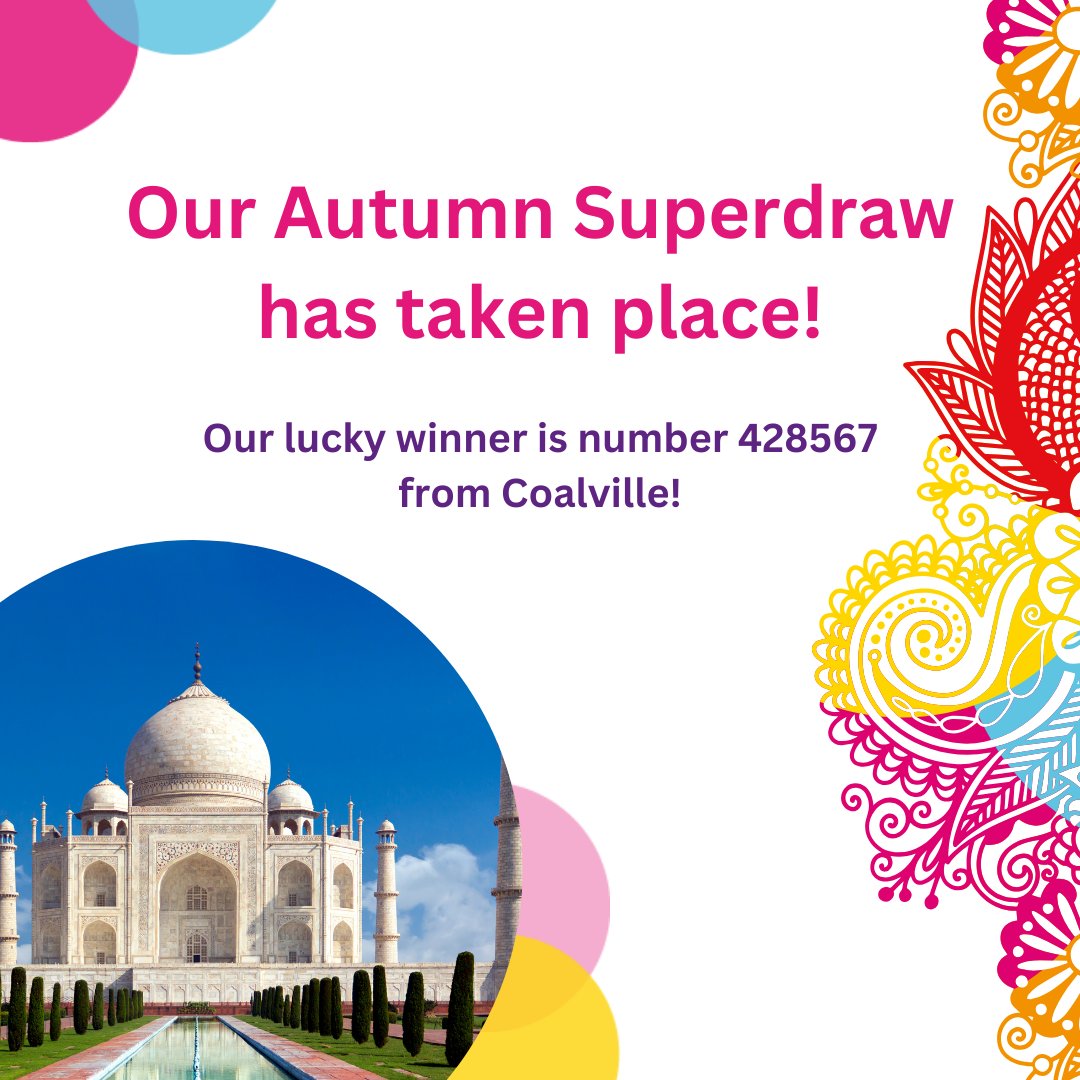 Our Autumn Superdraw has taken place and our lucky winner is number 428567 from Coalville! They have chosen to take the £3,000 prize! 💰

Thank you so much to everyone who entered this year's Superdraw! ❤️

What would you have picked?🌈