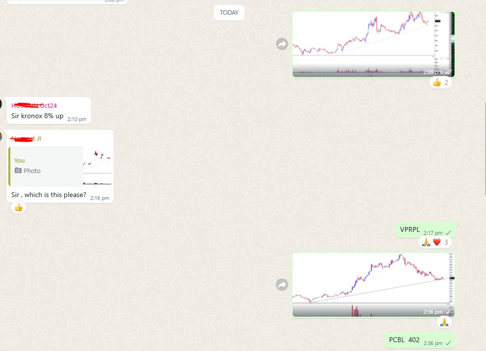 TrendTrader85's tweet photo. Some Intraday
#PCBL :416 from 402
#VPRPL:291 from 280
#JUNIPER : 346 from 336
Genuspower, TOLLINS, SGIL did well and few more
few shared here as well #NIITLTD ,#COLPAL, #GENESYS ,#SIYSIL #ADFFOOD https://t.co/8TwDgDDTPV