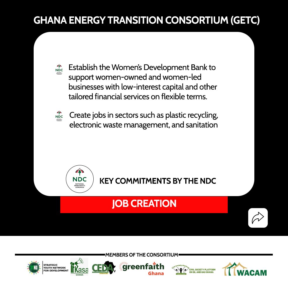 YouthNREGGh's tweet photo. Energy transition isn’t just about the environment it’s about jobs! Cleaner energy means more opportunities for youth and local communities. What does their manifesto say? 
#WhatsYourPartySaying
#December7
#GETC
#EnergyTransition https://t.co/c2941OE4W0