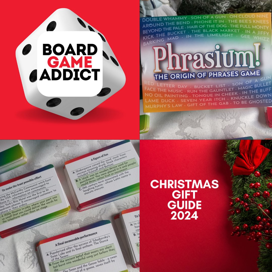 Board Game Addict (@boardadd) on Twitter photo As well as #boardgames my other main hobby is Quizzing and Trivia and hence when I see a good trivia game...I like to shout about it.
'Phrasium' from <a href="/gamesiumgames/">gamesiumgames</a> is all about guessing the origins of commons phrases from everyday language, pop culture and more....
Superb! As well as #boardgames my other main hobby is Quizzing and Trivia and hence when I see a good trivia game...I like to shout about it.
'Phrasium' from <a href="/gamesiumgames/">gamesiumgames</a> is all about guessing the origins of commons phrases from everyday language, pop culture and more....
Superb!