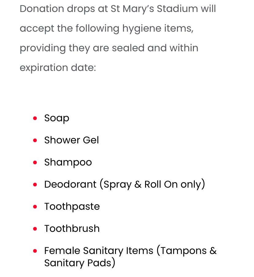 josh_seager's tweet photo. If you’re going to #saintsfc vs #WHU on Boxing Day, the club are supporting the new MultiBank scheme people and families in hygiene poverty. Some of the stats around this issue are frightening. If you can then please give, both sets of fans can do this - more info coming soon 🙏🏼 https://t.co/4B917pJrlU