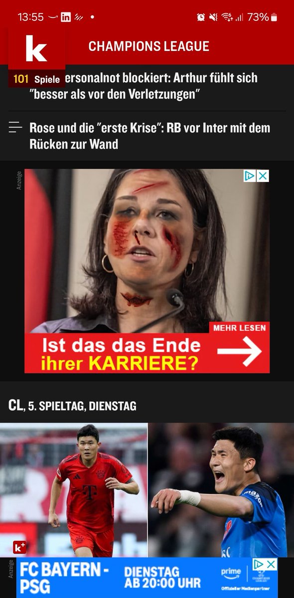 Habt Ihr solche Werbung nötig, <a href="/kicker/">kicker</a>?