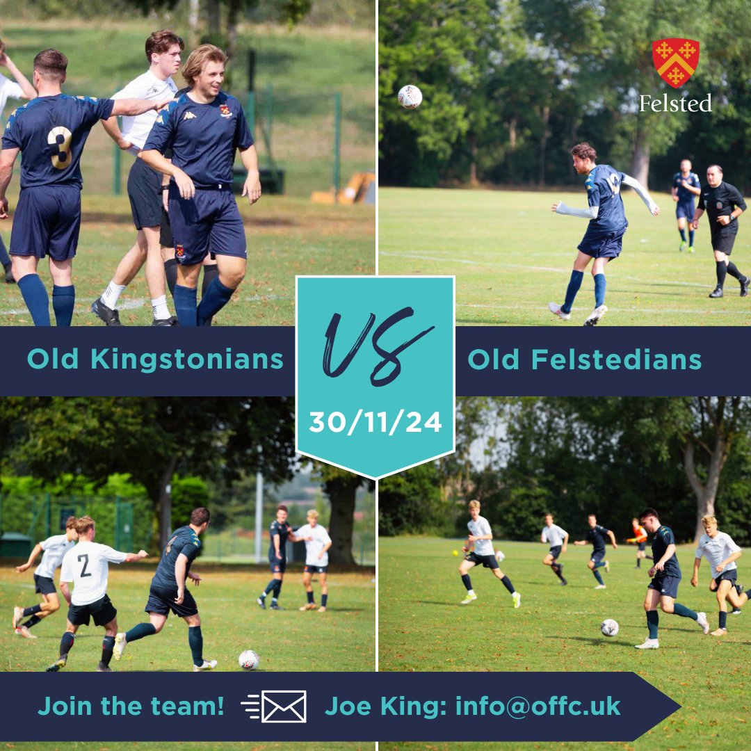 Felstedians (@felstedians) on Twitter photo π£ The Old Felstedian Football Club take on the Old Kingstonians at home (KT7 0RD) in the Arthurian Junior League Cup on Saturday 30 November 2024!
Contact Joe King via info@offc.uk if you would like to play for the <a href="/FelstedOFFC/">Old Felstedians FC</a> β½οΈπ₯
#FelstedFun #FelstedWelcomes π£ The Old Felstedian Football Club take on the Old Kingstonians at home (KT7 0RD) in the Arthurian Junior League Cup on Saturday 30 November 2024!
Contact Joe King via info@offc.uk if you would like to play for the <a href="/FelstedOFFC/">Old Felstedians FC</a> β½οΈπ₯
#FelstedFun #FelstedWelcomes