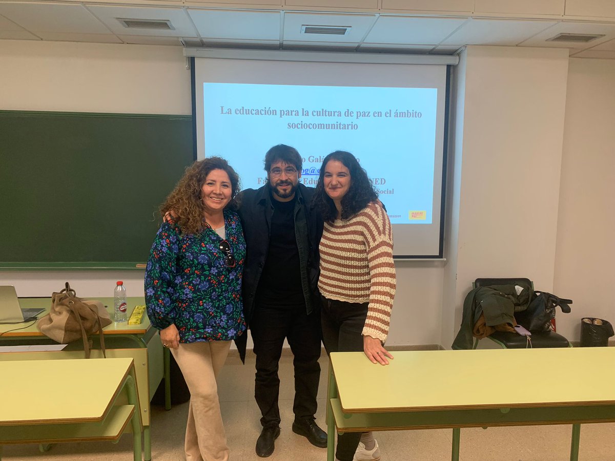 Un honor recibir a nuestro compañero Diego Galán Casado <a href="/dgalancasado/">Diego Galán-Casado</a> (UNED) como profesor invitado en el Máster en Cultura de Paz, Conflictos, Educación y DD.HH. Gran oportunidad para seguir coordinando proyectos. Esperamos verte de nuevo pronto. #PedagogíaSocial #CulturaDePaz
