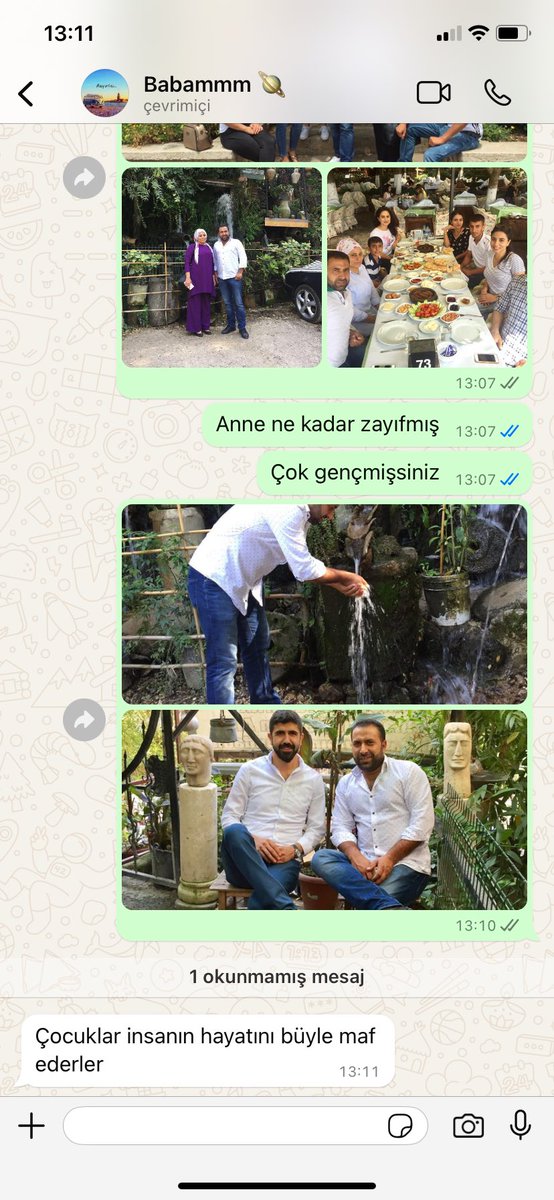 Babam bahçede oturuverirken  kamu spotu geçti.