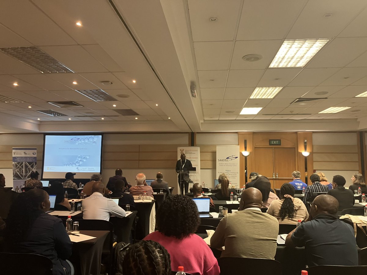 SAAOOutreach's tweet photo. The 25th SAASTEC conference is hosted by the #NRFSAAO. We, of course have the  @NRF_News covering the meeting with it’s podcast. First interviewee is our MD Dr. Skelton meeting her former student, the podcast host. #SAASTEC24 https://t.co/umquMcpJxq