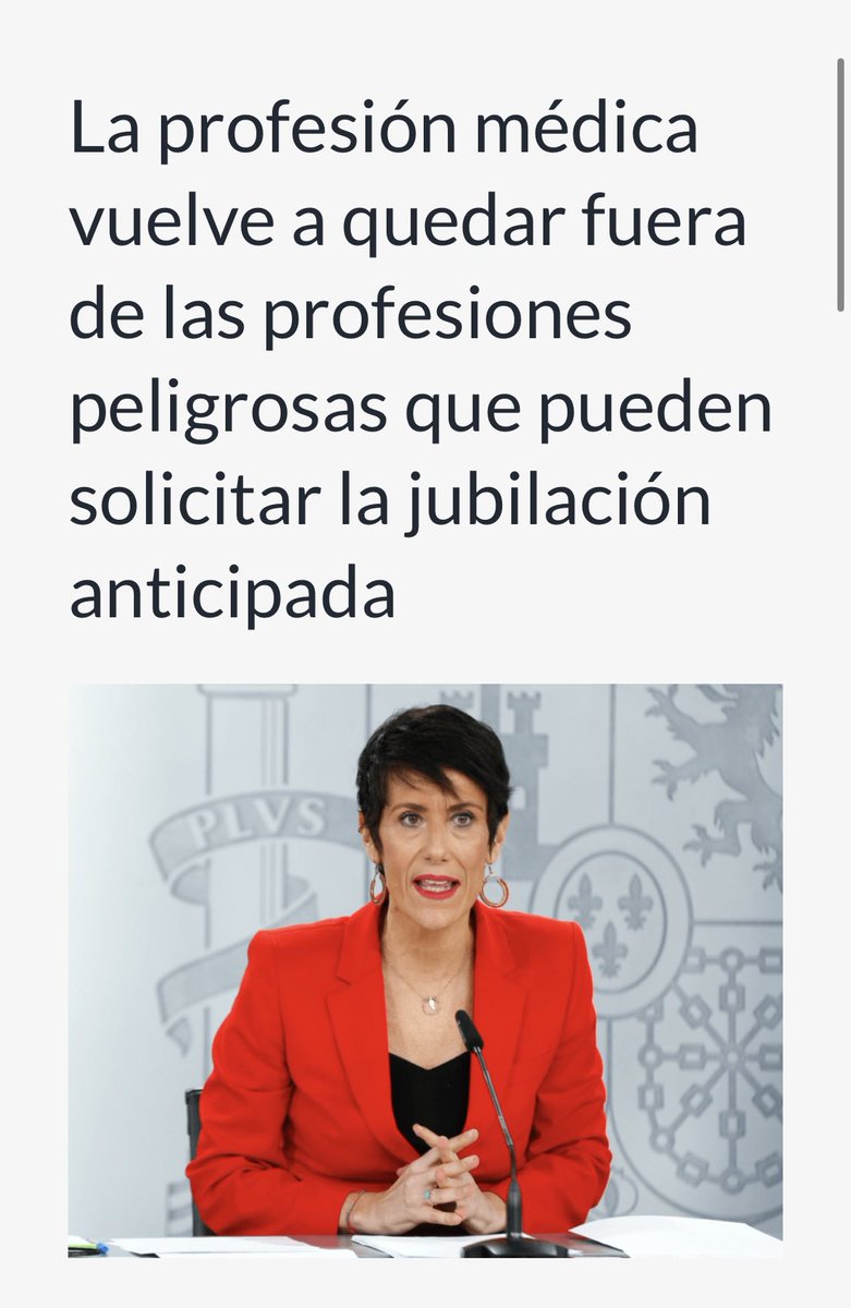 La profesión médica vuelve a quedar fuera de las profesiones peligrosas que pueden solicitar la jubilación anticipada.

No se nos incluye a pesar que trabajamos 6 años más de media que otros trabajadores por las guardias realizadas. Con guardias que afectan nuestra salud al