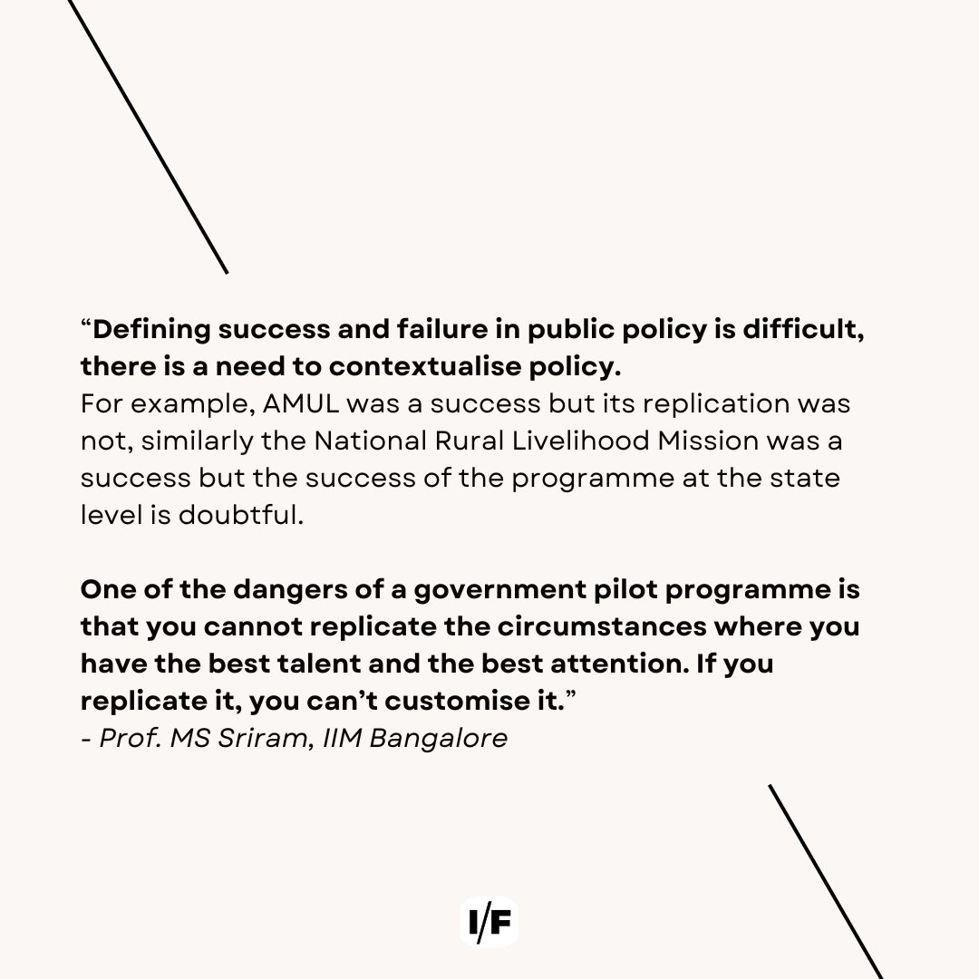 ImpactFailure's tweet image. Prof. MS Sriram on what happens when public policy that works in certain contexts is pushed for scale. #publicpolicy #policyfailures