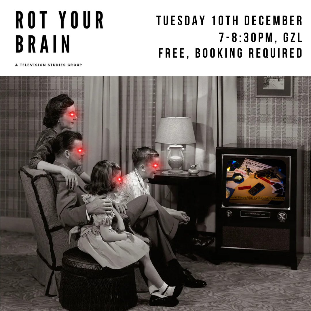 📺 We've got the final Rot Your Brain of the year coming up in 2 weeks! It's free to attend, so if you love TV why not come along?

This month the group are discussing the prominence of true crime in the television landscape. 

Find out more here: glasgowzinelibrary.com/events/2024/12…
