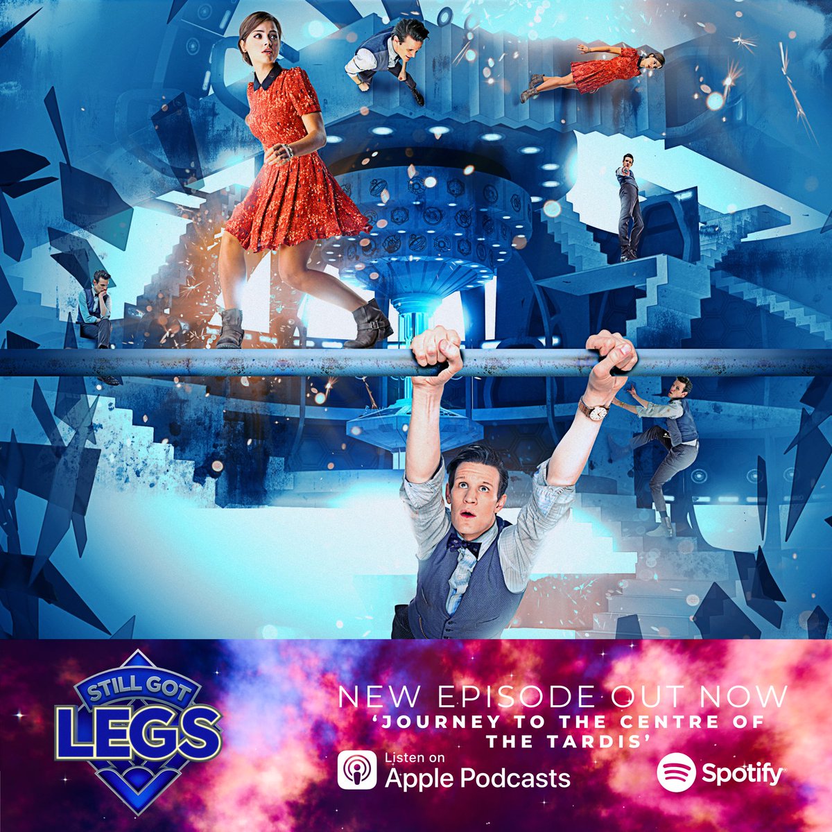Libraries, corridors, swimming pools, corridors and more corridors! What else has the very depths of the TARDIS got in store for us? I’m sure there’s more, right? Have a listen to our discussion (meltdown) on ‘Journey to the Centre of the TARDIS’ now!

linktr.ee/StillGotLegs