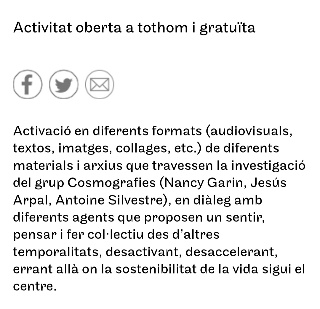 EspectrosU's tweet photo. Este Viernes 29 les invitamos a nuestra última Evocación Urgente: Activa/ Desactivar con Fito Conesa, Hannah Bilsky,  Natassia Secades y Enriqueta Font.  Será una despedida también de nuestro tiempos como residentes en Santa Mónica. Muy ilusionadas.
Les esperamos https://t.co/9WhJwFuEe6