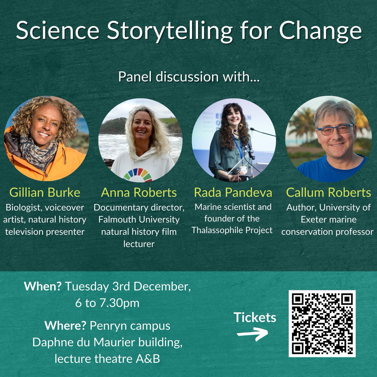 A reminder to sign up to this fantastic event we're hosting next week!  Join us on Tuesday 3rd to hear from communicators, storytellers, scientists talking about how we can make change through storytelling💚

eventbrite.co.uk/e/science-stor…
