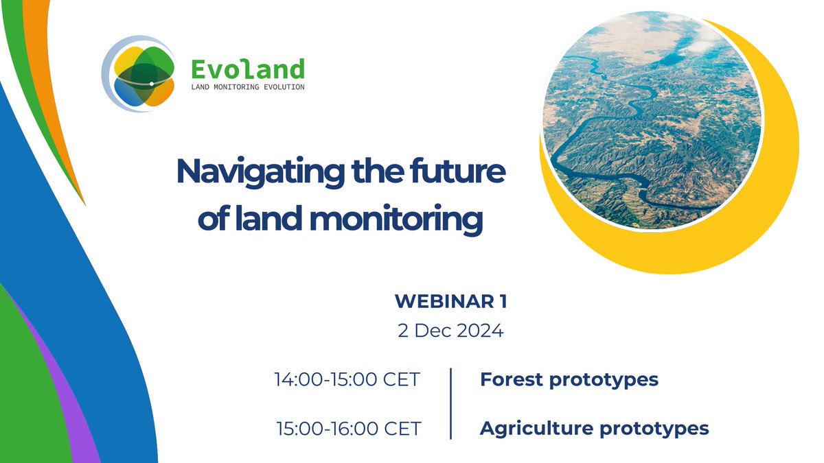 EvoLandEU's tweet image. 🎥 Join #EvoLand’s 1st webinar &amp;amp; explore:

📅 Mon, 2 Dec | 14:00-16:00 CET
🌳14:00: Innovations in #forest monitoring
🌾15:00: Advances in #agriculture prototypes

📢 Register now to see how tech drives sustainability: evo-land.eu/evoland-webina…

#LandMonitoring @EU_HaDEA