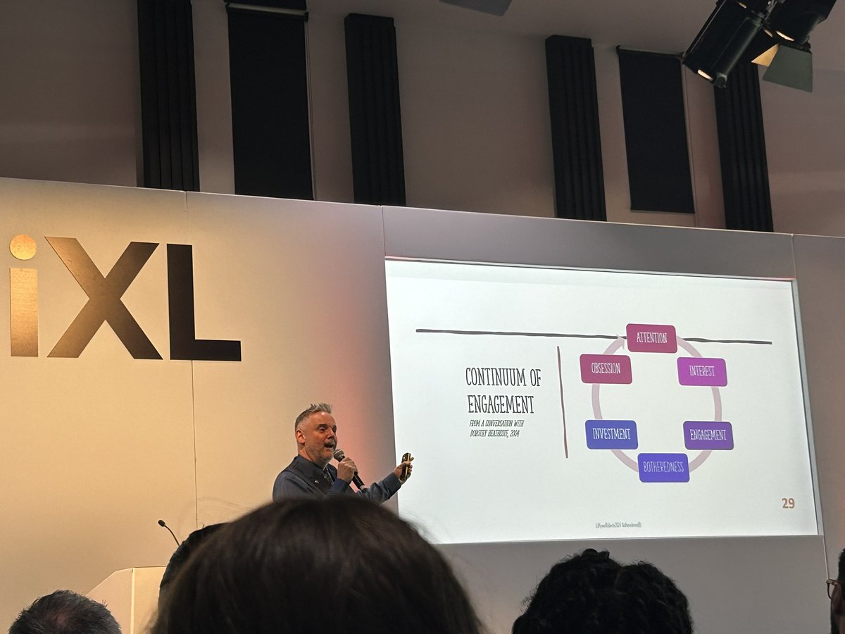 Lovely to see <a href="/HYWEL_ROBERTS/">HYWEL ROBERTS😀🦈</a> talking about bortheredness and the continuum of engagement at the #pixlmaths conference