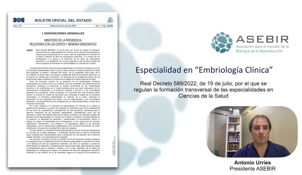 ¿Es posible el reconocimiento de la especialidad de embriología clínica? ¿Cuál es la hoja de ruta? Sobre esta iniciativa, más viva que nunca, para hacer realidad la especialidad de embriología clínica, se habló en la Asamblea de #ASEBIR
👉vimeo.com/1033198214/407…