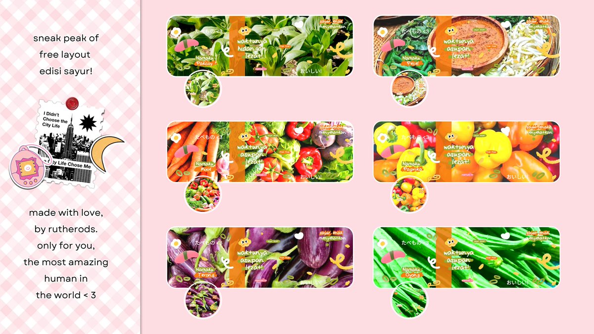 a thread.

dalam 👉🏻 rangka 👈🏻 ramainya 🤯 protes ‼️ sayur mayur 🌽 di pasar BA 🛒 maka aq akan 🍀 membagikan 👍🏻 LAYOUT SAYUR MAYUR 🥗 FOR FREE !

mau ditumis, disemur, atau diliatin doang aq sih bodoamat,,

repost / like would be appreciated.

#zonauang #zonaba