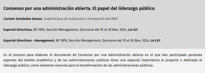 <a href="/carmen6d/">Carmen Seisdedos</a> habla en #EspecialDirectivos de <a href="/aranzadilaley/">ARANZADI LA LEY</a>  del Liderazgo en el marco del Consenso por una administración abierta que desarrolla la AGE 

1 Necesidad de un estatuto de DPP 📖
2 Procedimiento de selección🧐 
3 Sistema de incentivos 🎖️
y más en n9.cl/ipjz0
