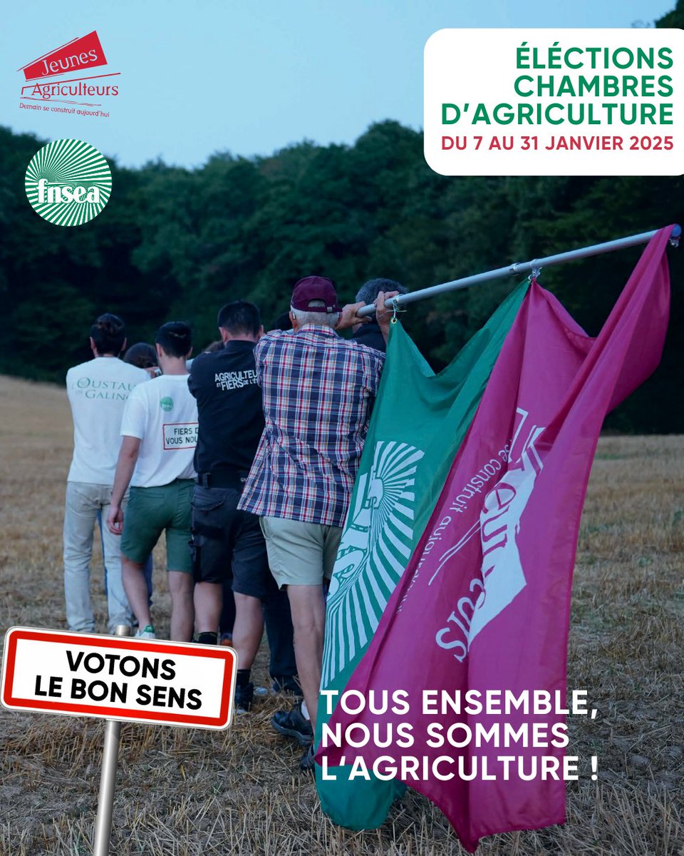 #Campagne2025 |🌱 𝐓𝐨𝐮𝐬 𝐞𝐧𝐬𝐞𝐦𝐛𝐥𝐞, 𝐧𝐨𝐮𝐬 𝐬𝐨𝐦𝐦𝐞𝐬 𝐥'𝐚𝐠𝐫𝐢𝐜𝐮𝐥𝐭𝐮𝐫𝐞 ! 🌾
Les élections de la Chambre d'Agriculture de Charente se tiendront du 7 au 31 janvier et la FNSEA 16 est plus que jamais mobilisée pour défendre les intérêts de nos agriculteurs 💪