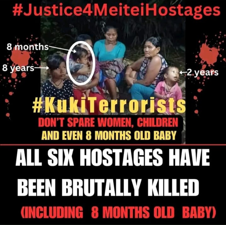 yelhaomee's tweet photo. EXPOSED: BRUTAL AND BARBARIC MURDERS OF INNOCENT #MEITEI/#MEITEI_HINDU 

Hey #KukiZoTransnationalNarcoterrorist and #KukiZoNarcoCommunity, you Inhumane and Uncivilized Terrorists owe us a response!

- What was the fault of these innocent #Meitei/#Meitei_Hindu civilian IDPs? 

- Did they threaten your pathetic #Narco_Empire?

- Were they brutally tortured, raped, and murdered in cold blood just because they were #Meitei/#Meitei_Hindu?

Six innocent #Meitei/#Meitei_Hindu civilians, including Three Women and Three Children, were forcibly abducted and brutally tortured before being murdered by the #KukiZoTransnationalNarcoterrorists in cold blood. The victims included an eight-month-old infant. Their bodies were callously dumped into the river and later recovered from Barak River and Jiri River.

Autopsy reports reveal the Horrific Fate of Three #Meitei/#Meitei_Hindu individuals, brutally tortured and murdered by #KukiZoTransnationalNarcoTerrorists.

#Laishram_Chingkheinganba (2.5 years)

- Suffered a gunshot wound to the face,
- Multiple stab wounds to the chest and hand, 
- Found with his RIGHT Eye missing. 
- His Brain and Membrane were also missing from the occipital area of the scalp.

#Laishram_Heitonbi_Devi (25 years) -  

- Sustained three gunshot wounds to the back side of Her Chest.
- fourth bullet striking her buttocks
- Severe damage to her Heart, Lungs, and Ribs.

#Yurembam_Rani_Devi (68 years) -

- Received five gunshot wounds,
- One bullet to the Skull, 
- Two bullets to the Chest, 
- One bullet to the Abdomen and 
- One bullet to the Arm.

Should we Remain Silent in the face of Such Brutality? It's time to Unite and Demand Justice for the innocent #Meitei/#MeiteiHindu lives lost. We urge all the organizations to take immediate action:

National Human Rights Commission (NHRC) @India_NHRC : Investigate and take action against these #KukiZoTransnationalNarcoTerrorists  heinous crimes.

United Nations Human Rights Council (UNHRC) @UNHumanRights : kindly take a full Fact Note of these brutally tortured and murders and pressure the Indian Government to take Immediate Action.

Indian Government @Gov @PMOIndia @HMOIndia - Take a decisive action against this #KukiZoTransnationalNarcoTerrorist and forward a Concrete Steps to prevent such incidents in the future.

It's time to break the silence and demand justice and accountability for these heinous crimes.
 
#Justice4Meiteis
#SaveMeitei
#SaveMeiteiHindu
#SaveManipur
#SaveOurNation 

from

#KukiBabyKillers
#MurderOfHumanity
#KukiWarCrimes
#KukiAtrocities
#KukiZoEngineeredManipurViolence
#KukiZoNarcoTerrorists

@USCCR @ACLU @NHRCIndia @EHRC @CdnHumanRights @AusHumanRights @UNHumanRights @UNICEF @amnesty @HMOIndia @official_dgar @Spearcorps @easterncomd @NIA_India @Republic @CBIHeadquarters @htTweets @vijaita @DeccanHerald @DeccanChronicle @ZeeNews @republic @NELiveTV @ABPNews  @CNNnews18 @News9Tweets @newslaundry @CRUXX_Ind   @NENowNews @kartikeya_1975 @vijaygajera @Deblinabose17 @TimesAlgebraIND @rashtrapatibhvn @PMOIndia @AmitShah @narendramodi @NBirenSingh @ndtvfeed @ndtv @thewire_in @KaranThapar_TTP @EastMojo

#NB - video contains graphic, violent, and sensitive content.