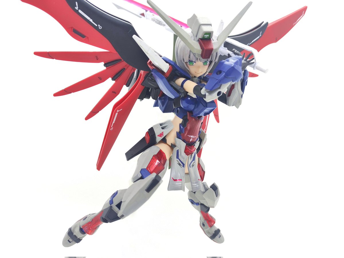 DCD3cs's tweet image. フレームアームズガールのアヤツキをベースにデスティニーspecⅡのMS少女完成しました！
#MS少女
#フレームアームズ・ガール