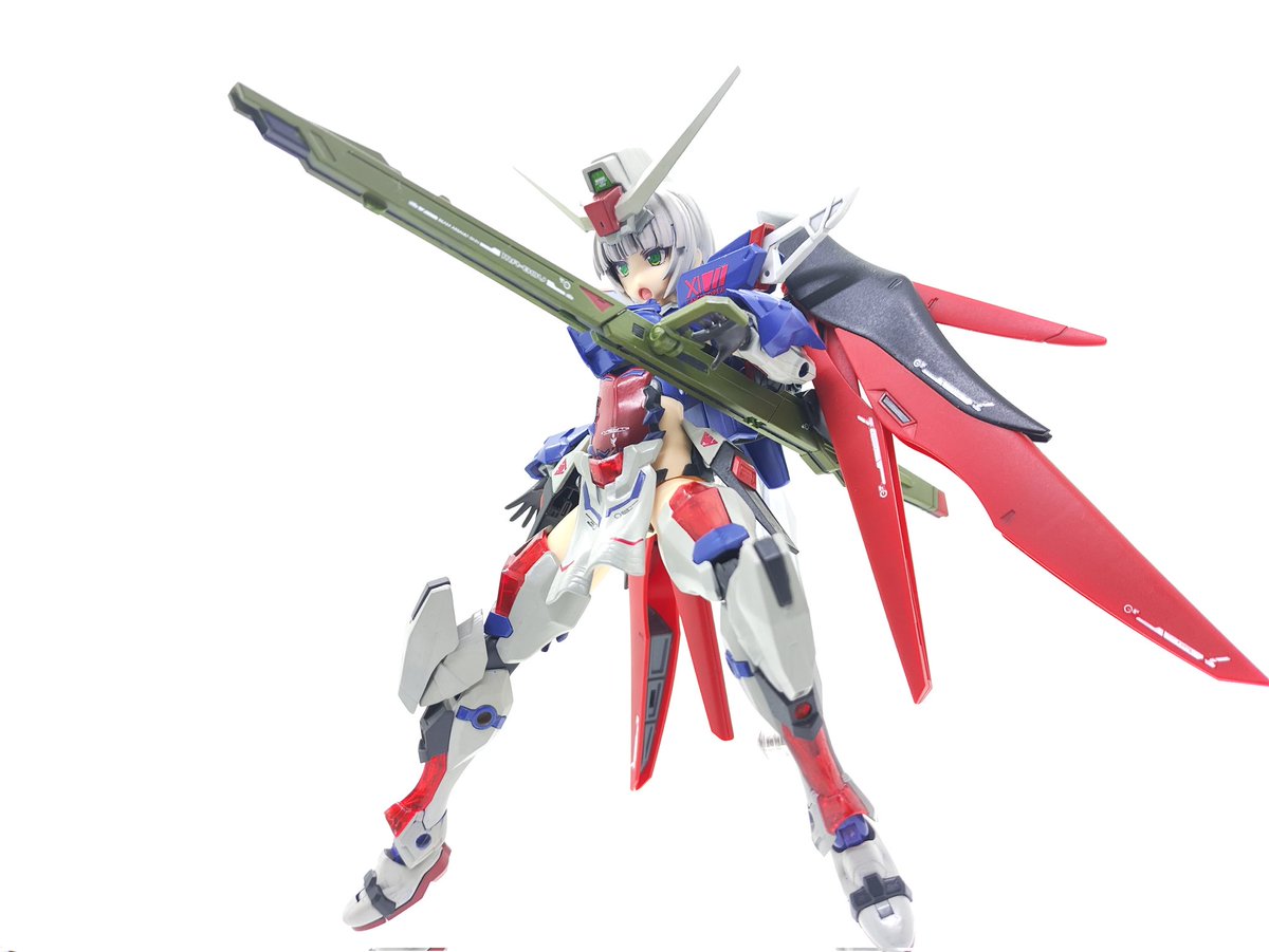 DCD3cs's tweet image. フレームアームズガールのアヤツキをベースにデスティニーspecⅡのMS少女完成しました！
#MS少女
#フレームアームズ・ガール