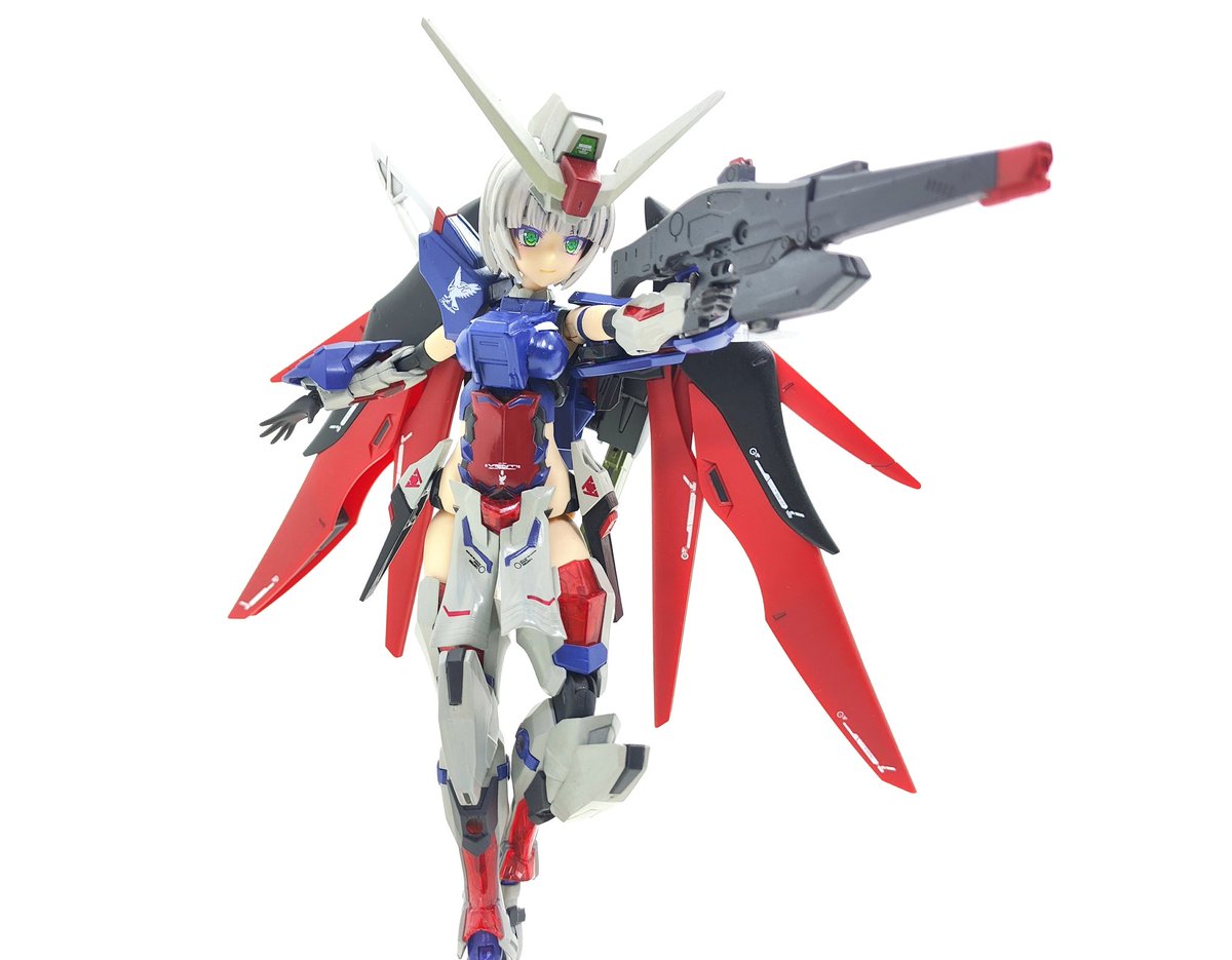 DCD3cs's tweet image. フレームアームズガールのアヤツキをベースにデスティニーspecⅡのMS少女完成しました！
#MS少女
#フレームアームズ・ガール