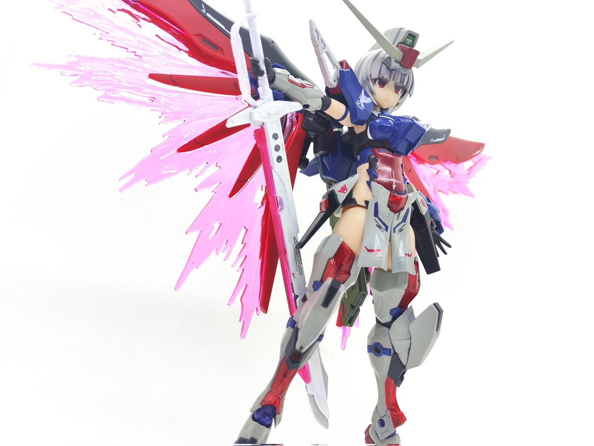 DCD3cs's tweet image. フレームアームズガールのアヤツキをベースにデスティニーspecⅡのMS少女完成しました！
#MS少女
#フレームアームズ・ガール