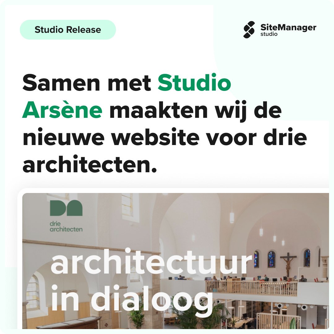 De rebranding van driearchitecten werd door onze vrienden van Studio Arsène uitstekend gedaan, en wij mochten het project compleet maken met het zorgvuldig ontwikkelen van de website.
#sitemanager #studiorelease

Meer info:
hubs.ly/Q02Y3XdN0