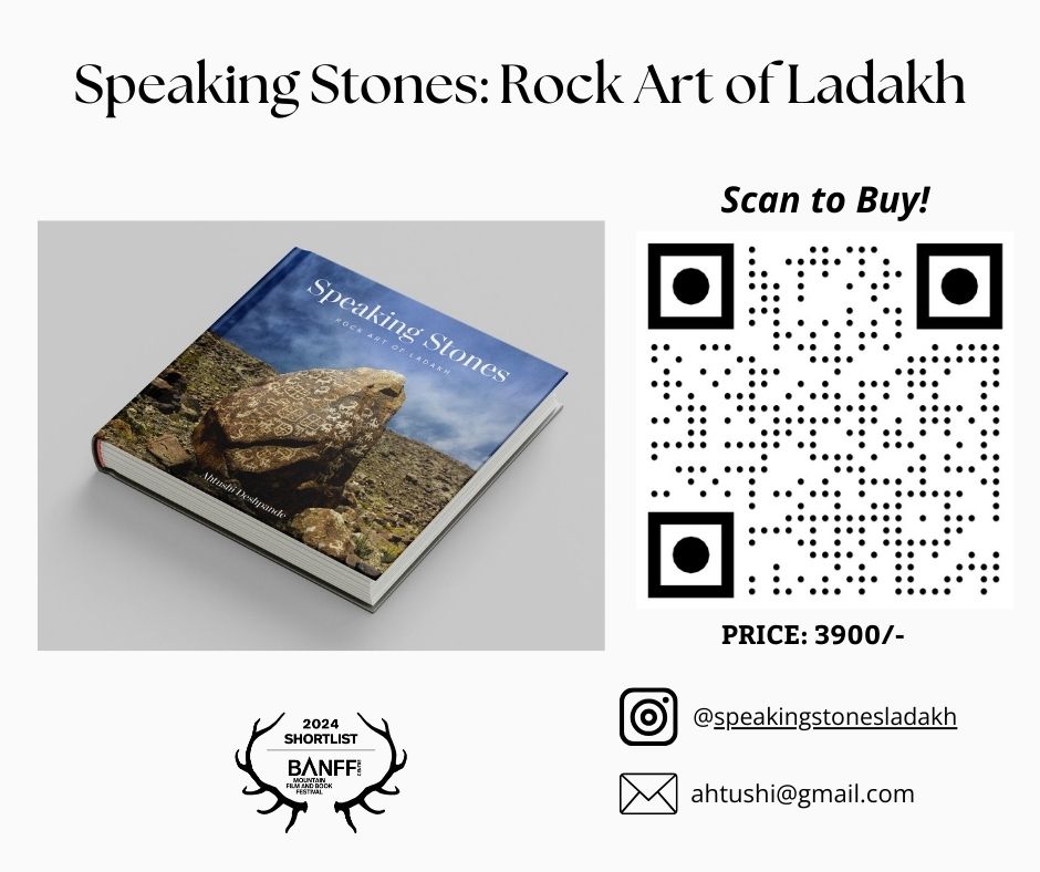 Grab your copy of my book - a  BANFF International Mountain Book Award finalist - " Speaking Stones: Rock Art of Ladakh" . 
Scan the QR Code below to grab your copy!

#BANFF2024 #RockArt #SpeakingStones #arthistory #monograph #rockartbook #ladakhbook