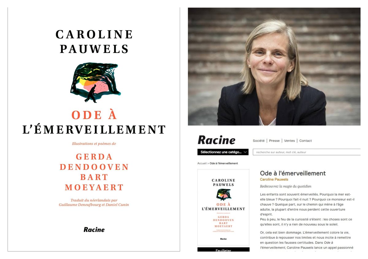 Sortie ce 26 novembre de l’Ode à l’émerveillement de Caroline Pauwels, professeure en sciences de la communication et ex-rectrice de l’Université libre néerlandophone de Bruxelles (<a href="/VUBrussel/">VUB</a>), que j’ai eu le plaisir de traduire pour les Éditions Racine.👇racine.be/fr/ode-%C3%A0-…