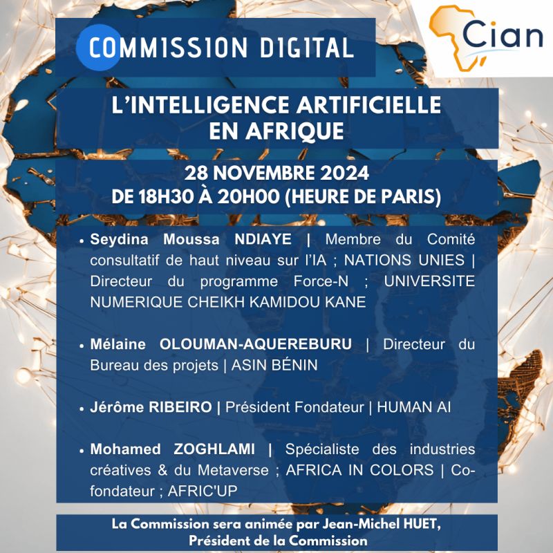 JrHumanAI's tweet image. 📢 À VOS AGENDAS !  

📷 RDV le 28 nov 2024 à 18h30 pour la Commission Digital du Cian sur l&apos;IA en Afrique 

📷 Agriculture, 📷 Éducation, 

📷 Inscription : 
urlr.me/aEz4pj 

#IAAfrique #HumanAI