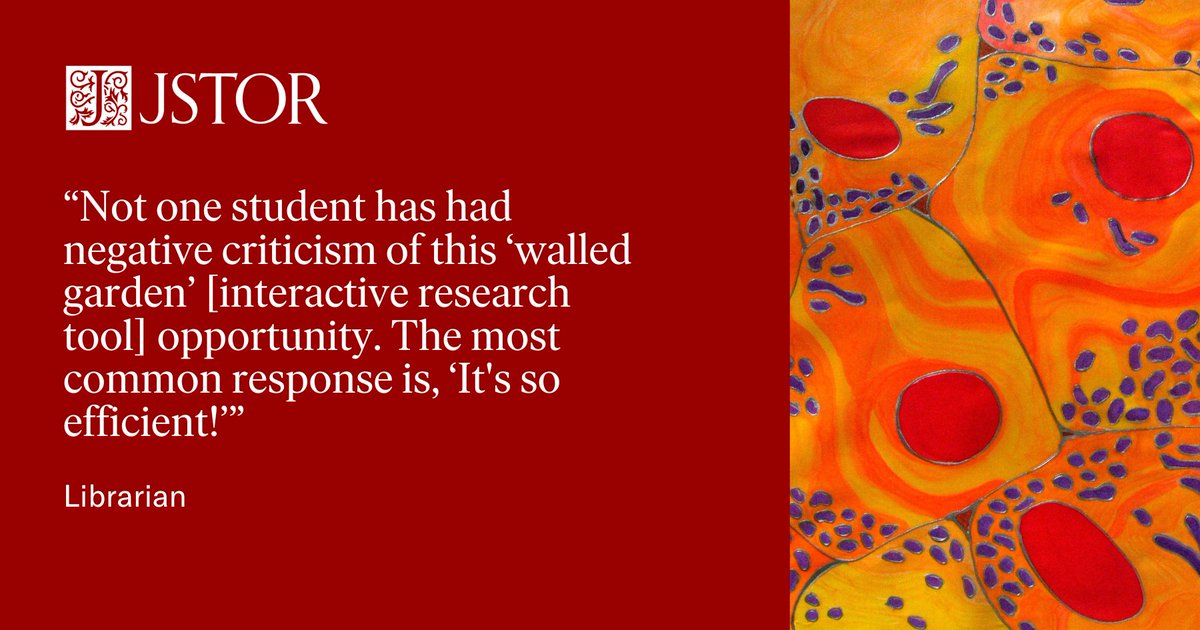 JSTOR's tweet image. JSTOR’s interactive #ResearchTool is here to support #Faculty in advancing their research and guiding students to success. 

Join the beta waitlist today: bit.ly/3N7HzaF 

Image: Odra Noel. Altmann’s Bioblasts – The Four Seasons (Summer). n.d. @ExploreWellcome.